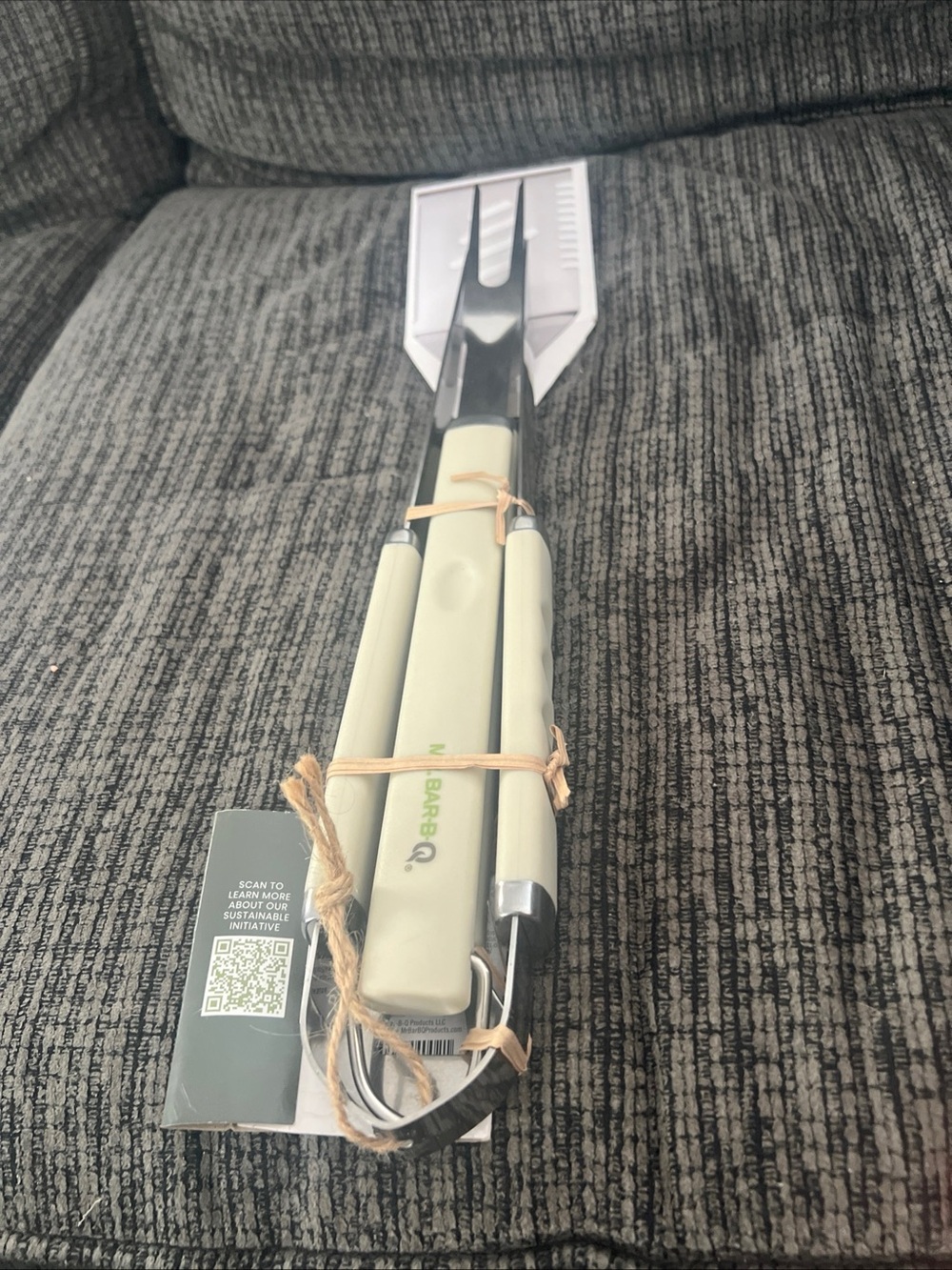 NEW Mr.Bar-B-Q 3 Piece Stainless Steel Grill Set Long Fork/Tongs/4-in-1 Spatula